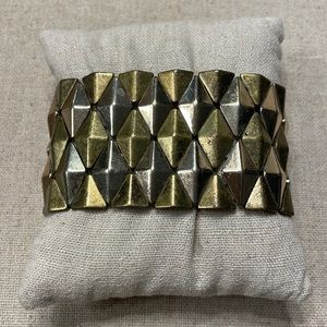 Diamond shape two tone metal bracelet